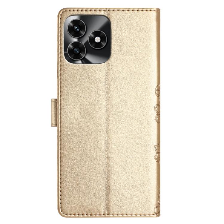For Honor X5c 4G Cherry Blossom Butterfly Skin Feel Embossed PU Phone Case