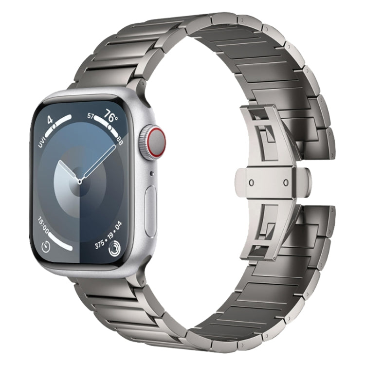 For Apple Watch SE 2022 44mm I-shaped Butterfly Buckle Titanium Alloy Watch Band