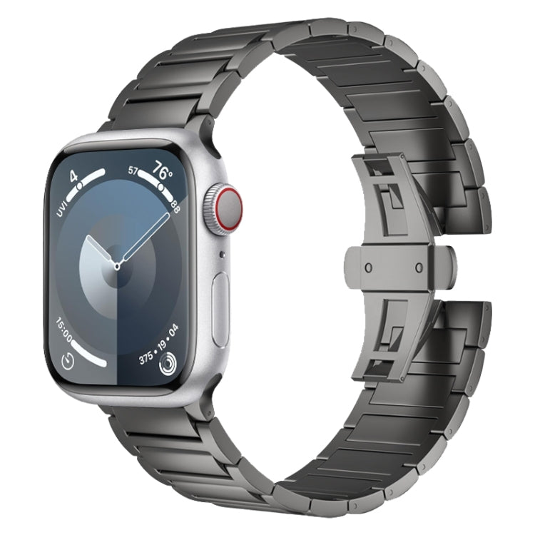 For Apple Watch Series 4 44mm I-shaped Butterfly Buckle Titanium Alloy Watch Band