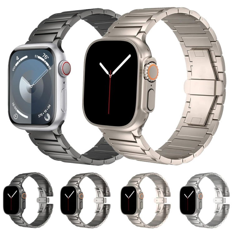 For Apple Watch Series 6 44mm I-shaped Butterfly Buckle Titanium Alloy Watch Band