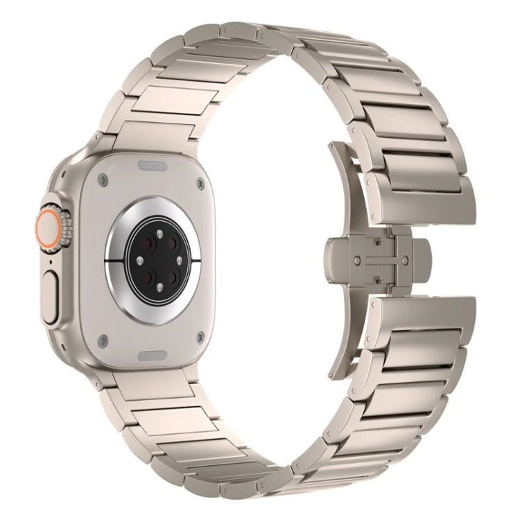 For Apple Watch Series 4 44mm I-shaped Butterfly Buckle Titanium Alloy Watch Band