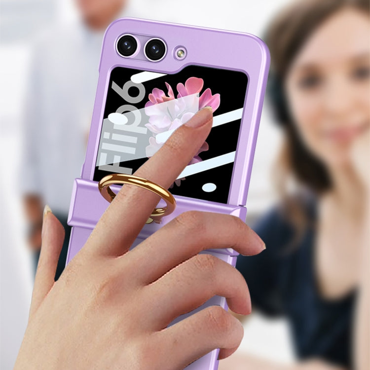 For Samsung Galaxy Z Flip6 / Flip7 FE GKK Integrated Ultra-thin Hinge Full Coverage Phone Case with Ring