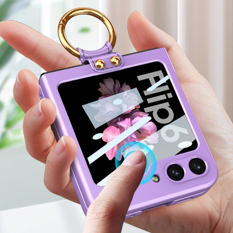 For Samsung Galaxy Z Flip6 / Flip7 FE GKK Integrated Ultra-thin PC Full Coverage Phone Case with Ring Holder
