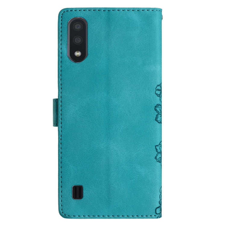 For Samsung Galaxy A10 / M10 Cherry Blossom Butterfly Skin Feel Embossed PU Phone Case
