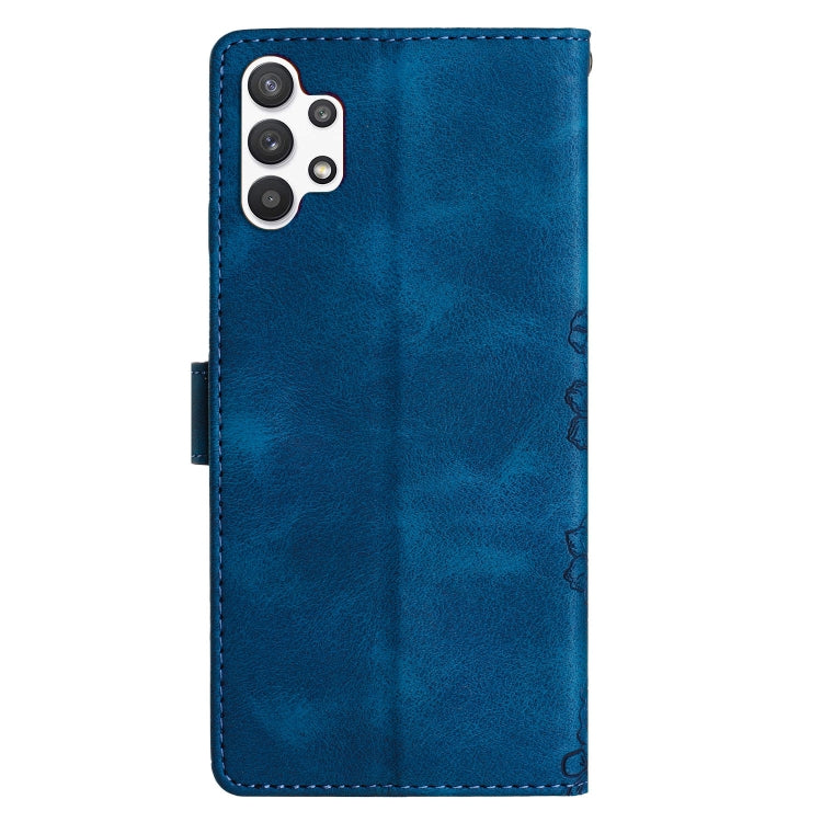For Samsung Galaxy A13 4G Cherry Blossom Butterfly Skin Feel Embossed PU Phone Case
