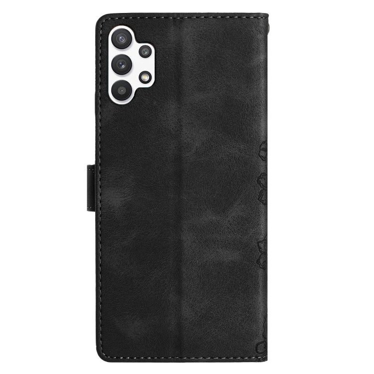 For Samsung Galaxy A13 4G Cherry Blossom Butterfly Skin Feel Embossed PU Phone Case