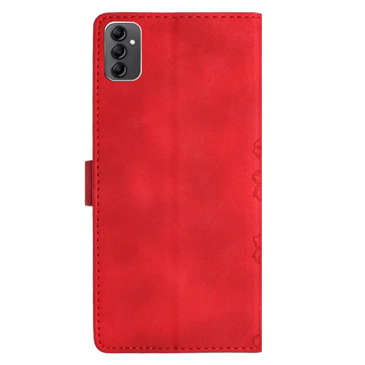 For Samsung Galaxy A14 5G Cherry Blossom Butterfly Skin Feel Embossed PU Phone Case