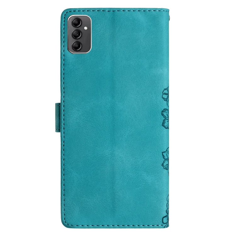 For Samsung Galaxy A14 5G Cherry Blossom Butterfly Skin Feel Embossed PU Phone Case