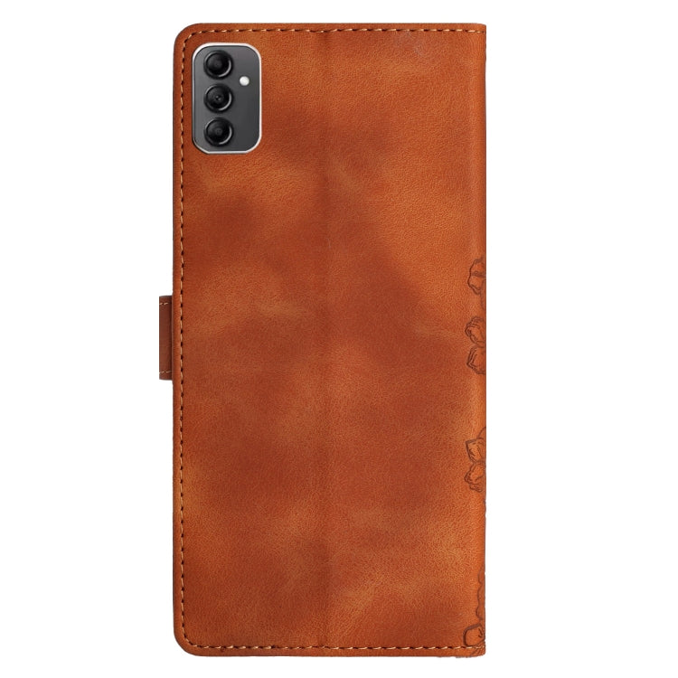 For Samsung Galaxy A14 5G Cherry Blossom Butterfly Skin Feel Embossed PU Phone Case