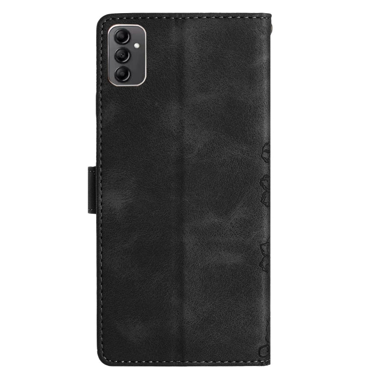 For Samsung Galaxy A14 5G Cherry Blossom Butterfly Skin Feel Embossed PU Phone Case