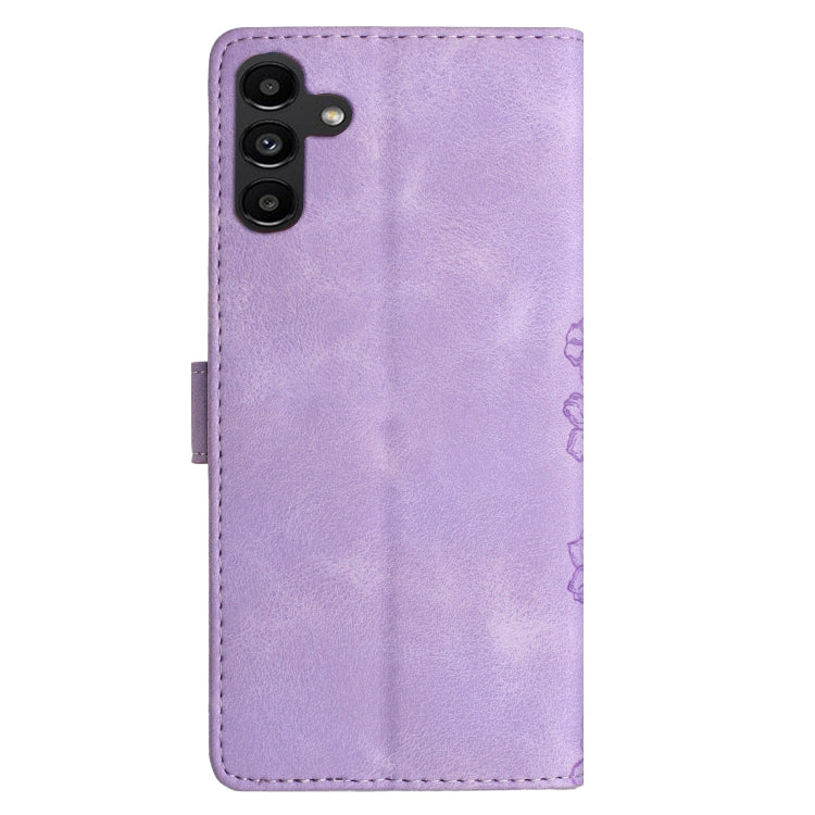 For Samsung Galaxy A54 5G Cherry Blossom Butterfly Skin Feel Embossed PU Phone Case
