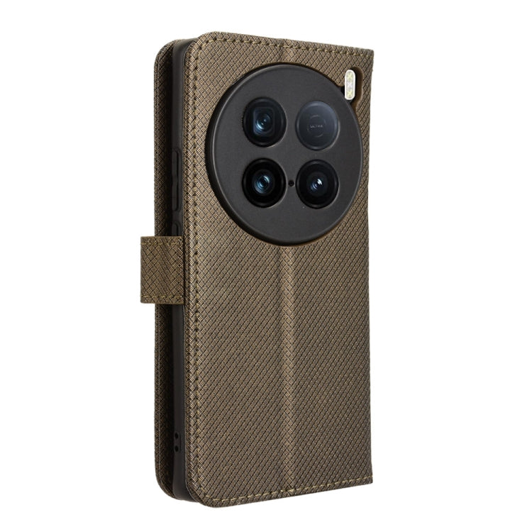 For vivo X100 Ultra 5G Diamond Texture Leather Phone Case