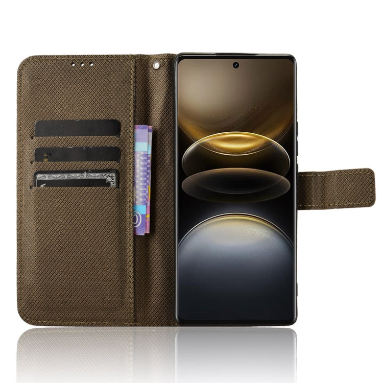 For vivo X100 Ultra 5G Diamond Texture Leather Phone Case