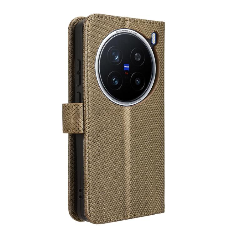 For vivo X200 Pro 5G Diamond Texture Leather Phone Case