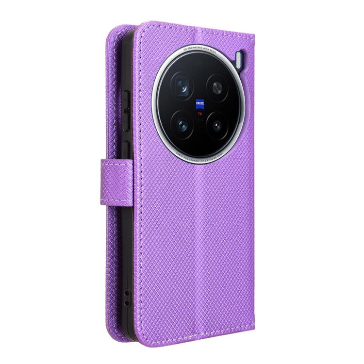 For vivo X200 Pro 5G Diamond Texture Leather Phone Case