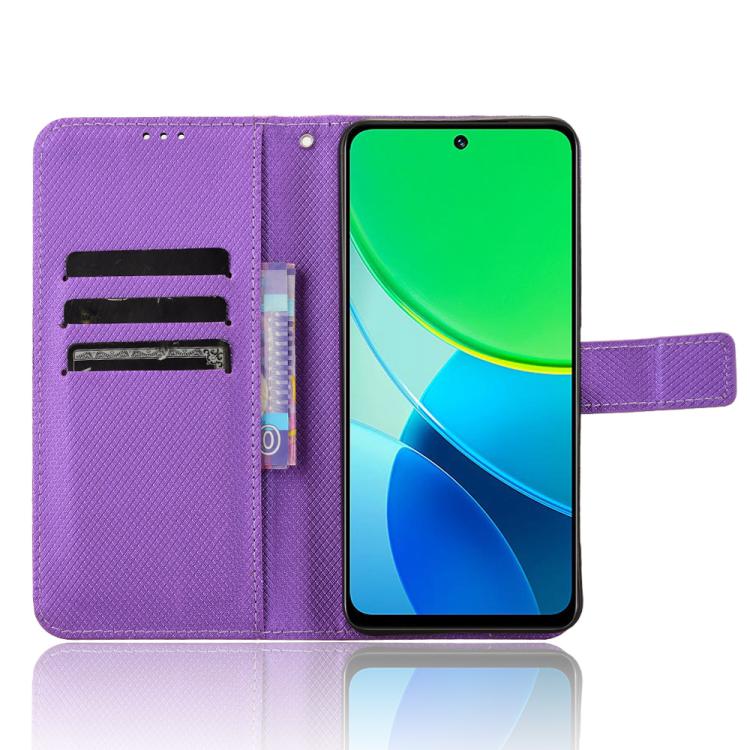 For vivo Y19s 4G Diamond Texture Leather Phone Case
