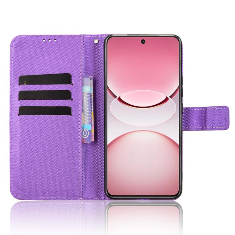For vivo T4 5G / iQOO Z10 5G Global Diamond Texture Leather Phone Case