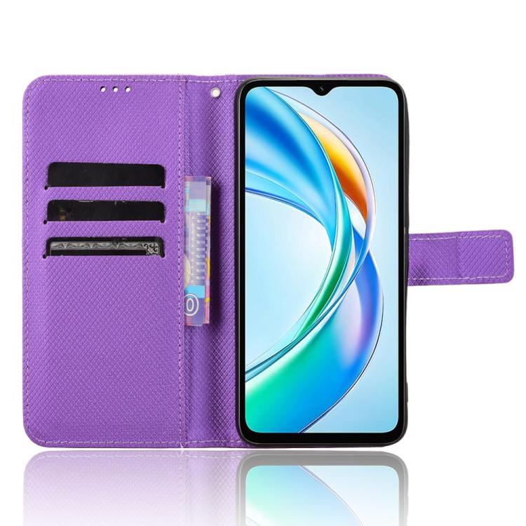 For Honor X5b 4G Diamond Texture Leather Phone Case