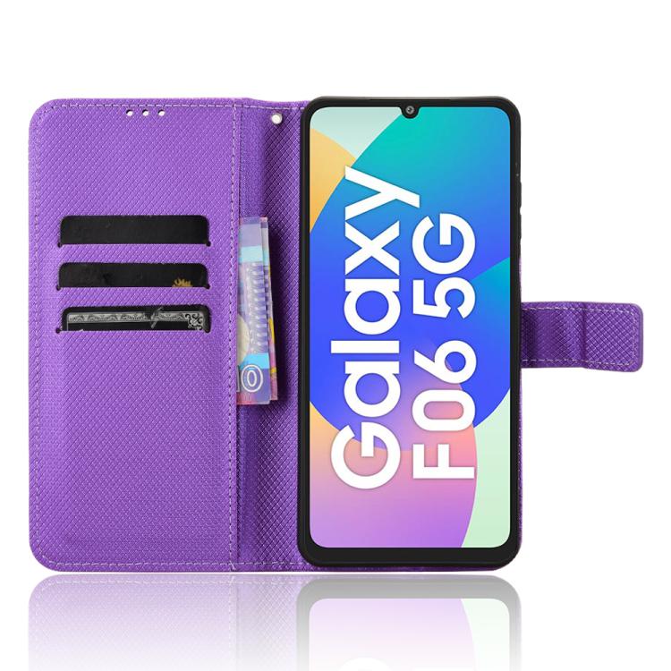 For Samsung Galaxy F06 5G / M06 5G Diamond Texture Leather Phone Case
