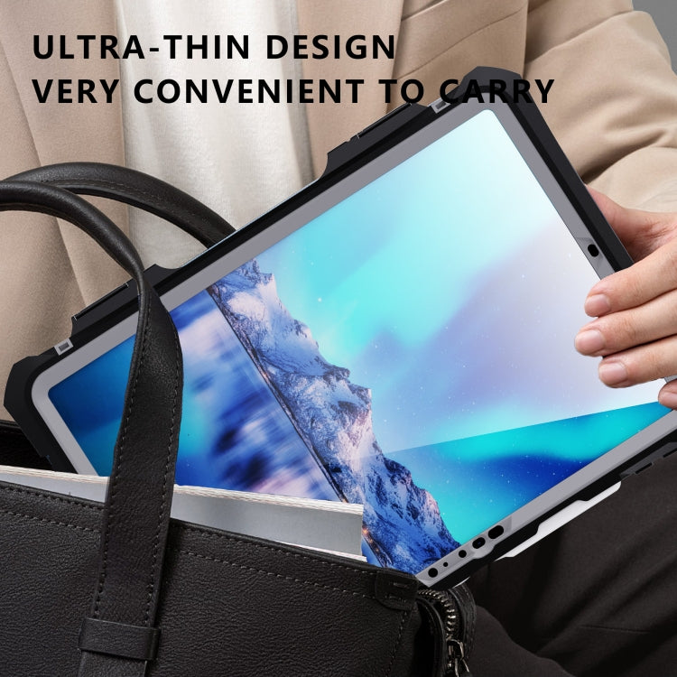 For iPad Pro 11 2025 / 2024 RedPepper IP68 Waterproof PC + TPU Case with Lanyard & Swivel Bracket - Black
