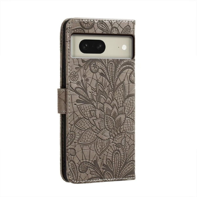 For Google Pixel 8 Lace Flower Embossing Flip Leather Phone Case
