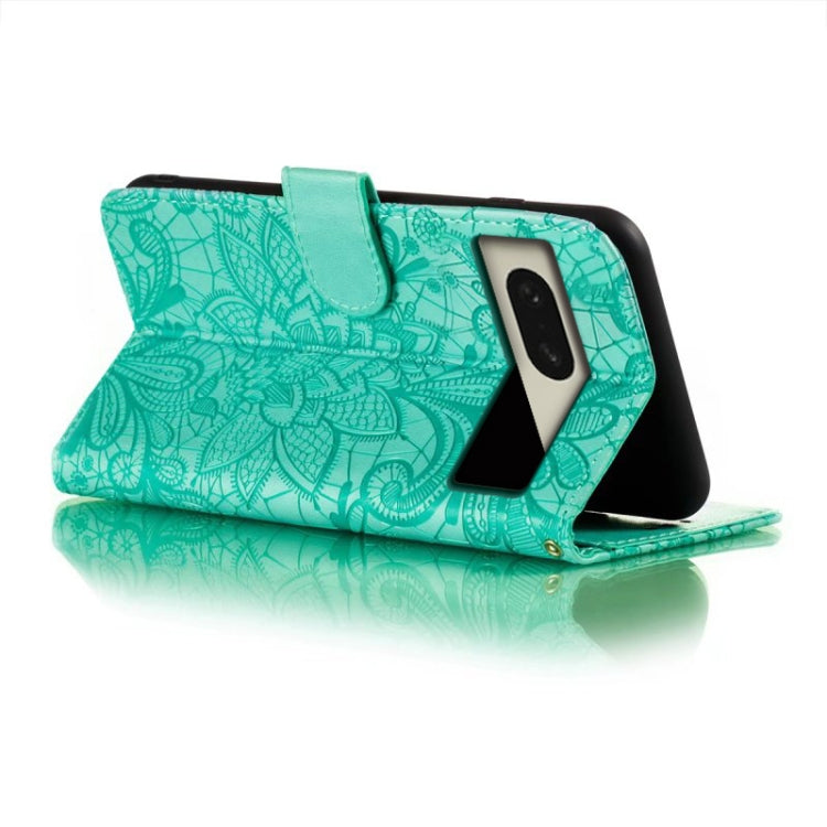For Google Pixel 8 Lace Flower Embossing Flip Leather Phone Case