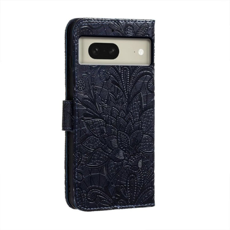 For Google Pixel 8 Lace Flower Embossing Flip Leather Phone Case