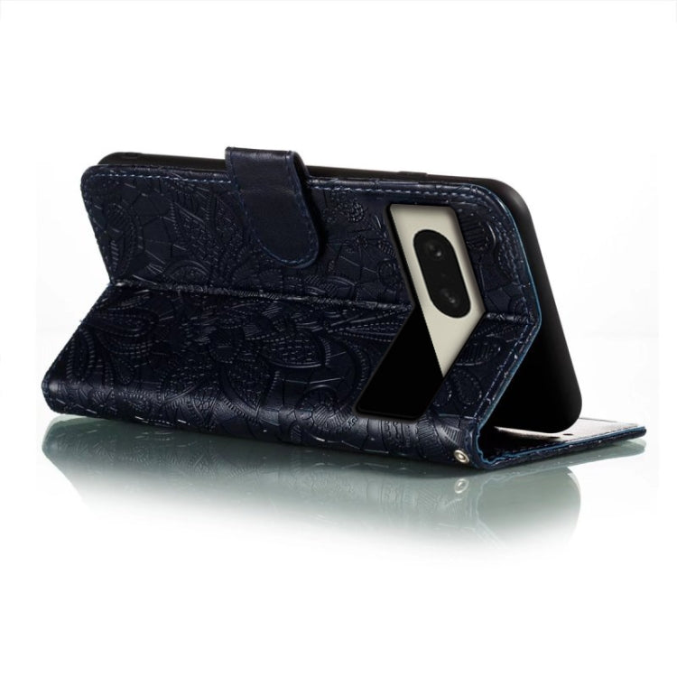 For Google Pixel 8 Lace Flower Embossing Flip Leather Phone Case