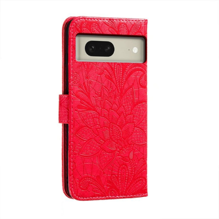 For Google Pixel 8 Lace Flower Embossing Flip Leather Phone Case