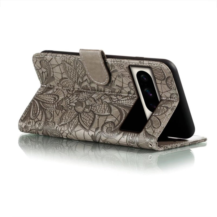 For Google Pixel 8 Pro Lace Flower Embossing Flip Leather Phone Case