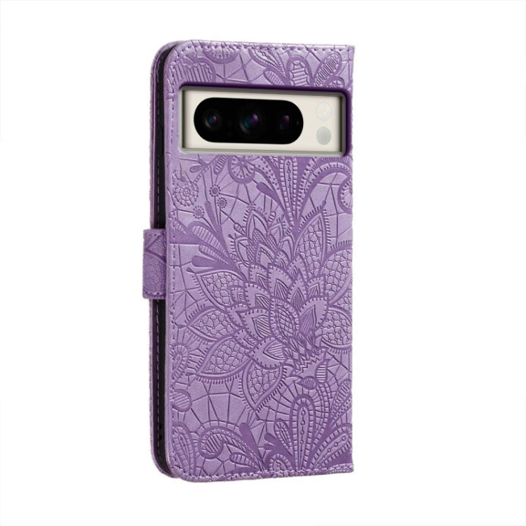 For Google Pixel 8 Pro Lace Flower Embossing Flip Leather Phone Case