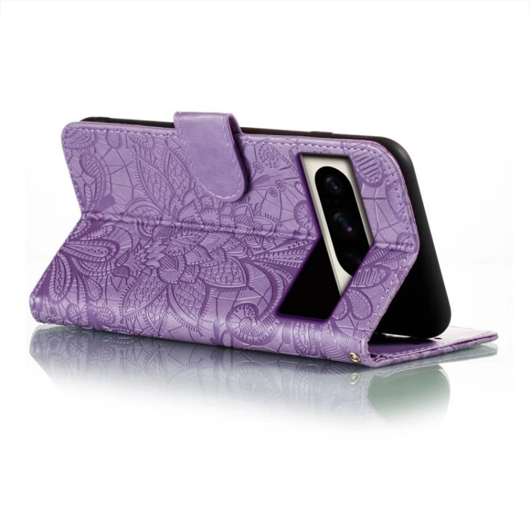 For Google Pixel 8 Pro Lace Flower Embossing Flip Leather Phone Case