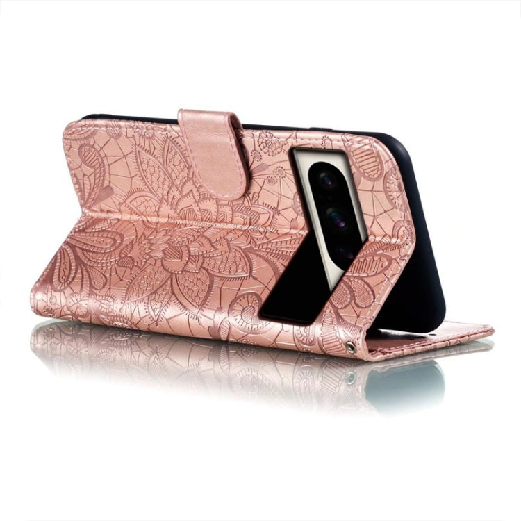 For Google Pixel 8 Pro Lace Flower Embossing Flip Leather Phone Case