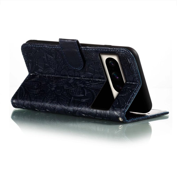 For Google Pixel 8 Pro Lace Flower Embossing Flip Leather Phone Case