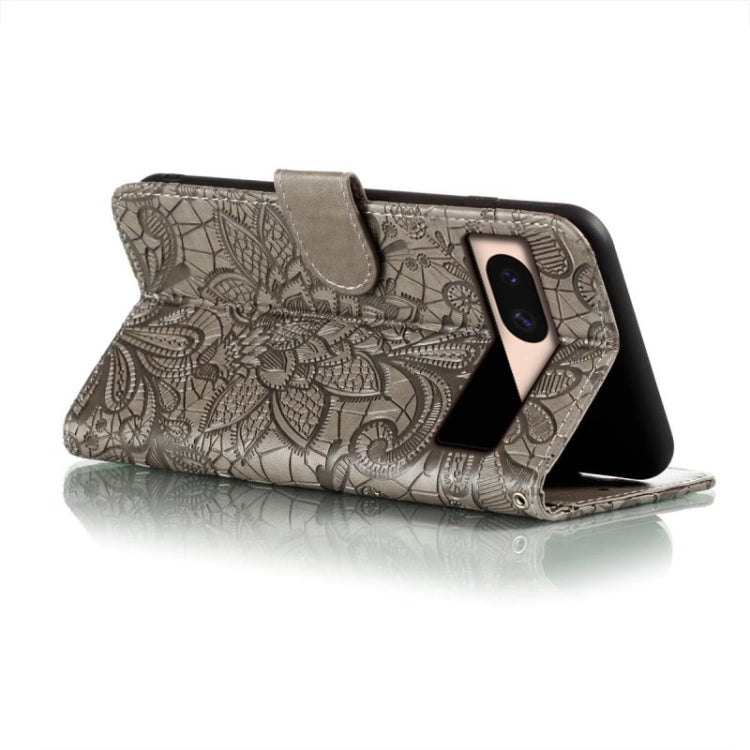 For Google Pixel 8A Lace Flower Embossing Flip Leather Phone Case
