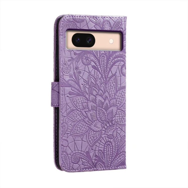 For Google Pixel 8A Lace Flower Embossing Flip Leather Phone Case