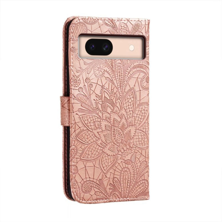 For Google Pixel 8A Lace Flower Embossing Flip Leather Phone Case