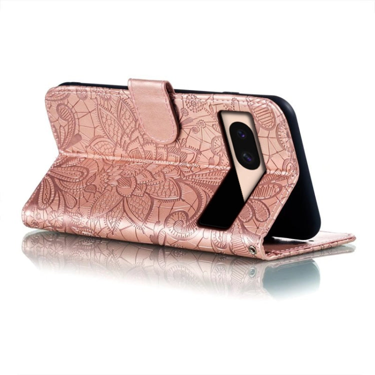 For Google Pixel 8A Lace Flower Embossing Flip Leather Phone Case