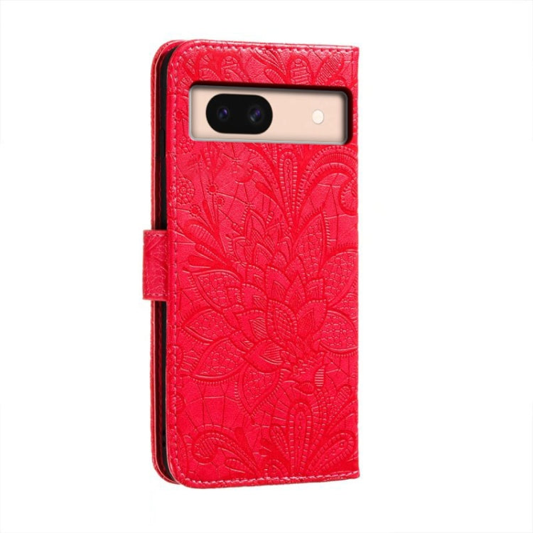For Google Pixel 8A Lace Flower Embossing Flip Leather Phone Case