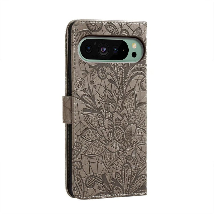 For Google Pixel 9 Lace Flower Embossing Flip Leather Phone Case