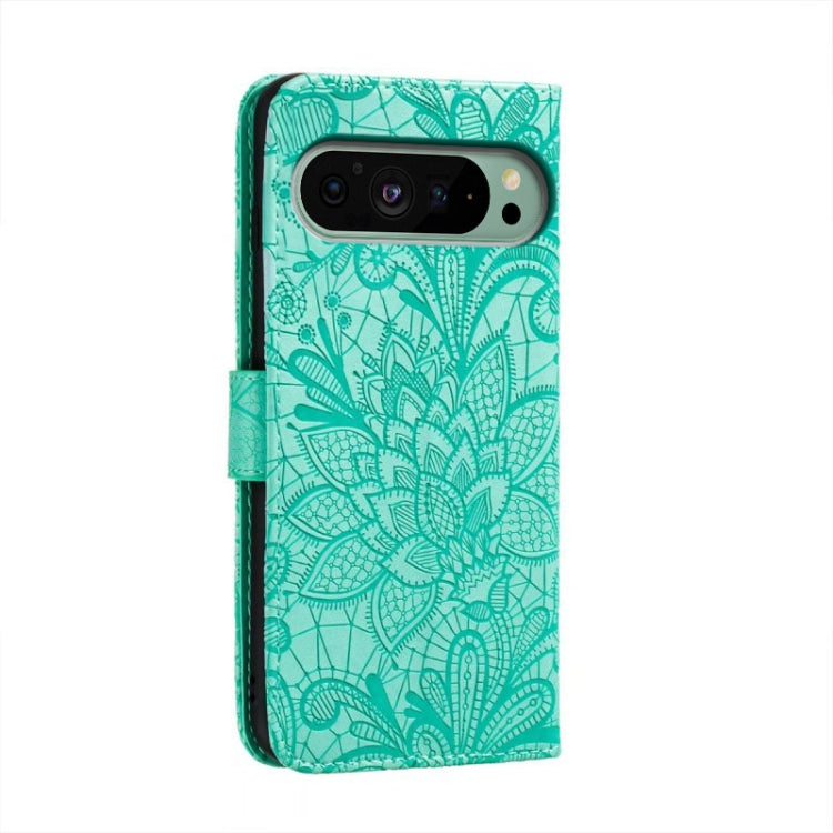 For Google Pixel 9 Lace Flower Embossing Flip Leather Phone Case
