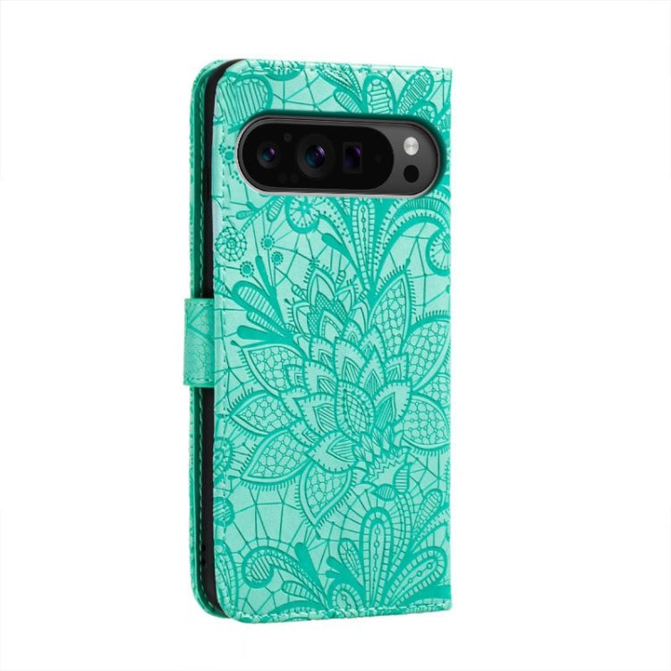 For Google Pixel 9 Pro Lace Flower Embossing Flip Leather Phone Case