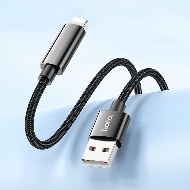 hoco U125 Benefit 1.2m USB to 8 Pin Charging Data Cable with Display - Black