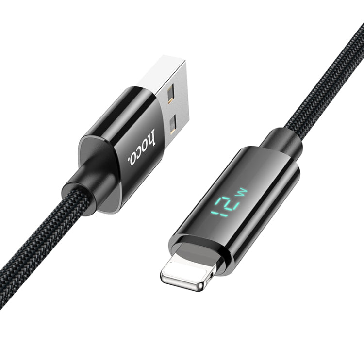 hoco U125 Benefit 1.2m USB to 8 Pin Charging Data Cable with Display - Black