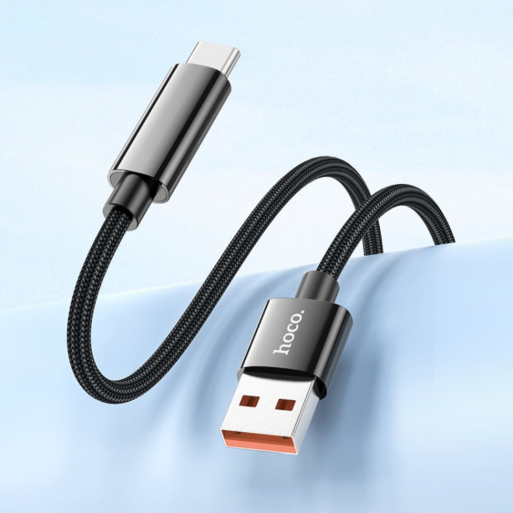 hoco U125 Benefit 1.2m 5A USB to Type-C Fast Charging Data Cable with Display - Black
