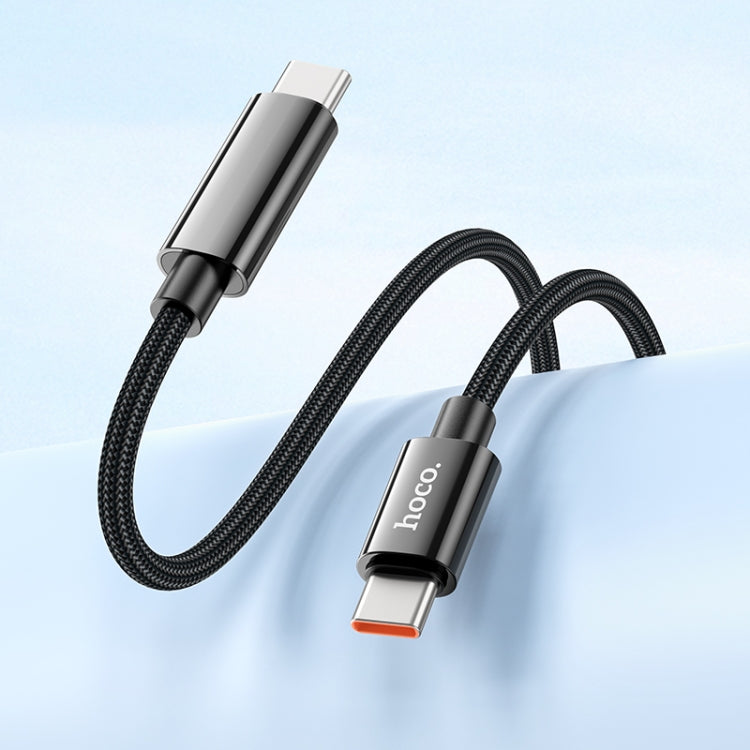 hoco U125 Benefit 1.2m 100W Type-C to Type-C Fast Charging Data Cable with Display - Black