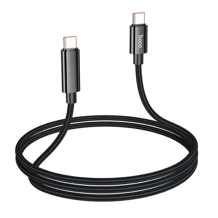 hoco U125 Benefit 1.2m 100W Type-C to Type-C Fast Charging Data Cable with Display - Black