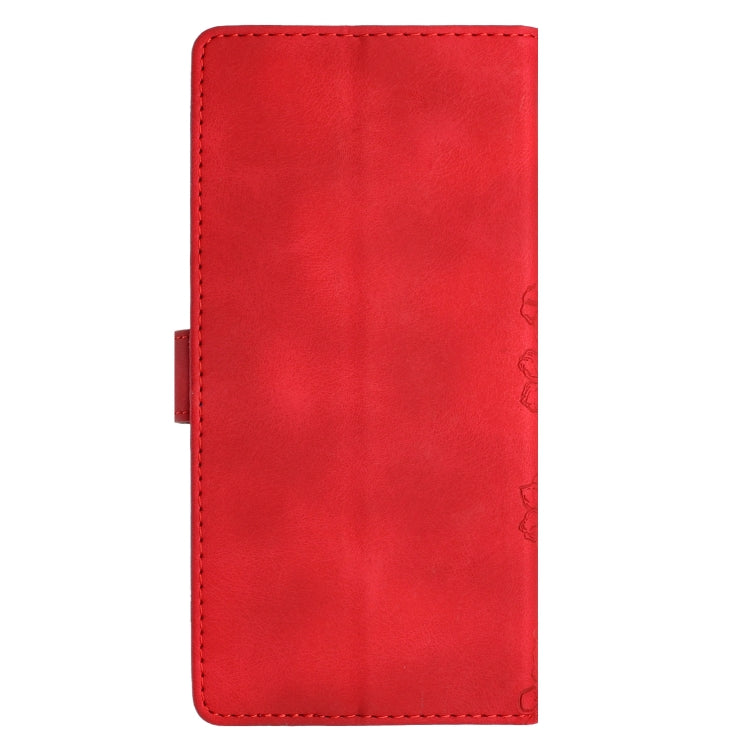 For Samsung Galaxy S10e Cherry Blossom Butterfly Skin Feel Embossed PU Phone Case