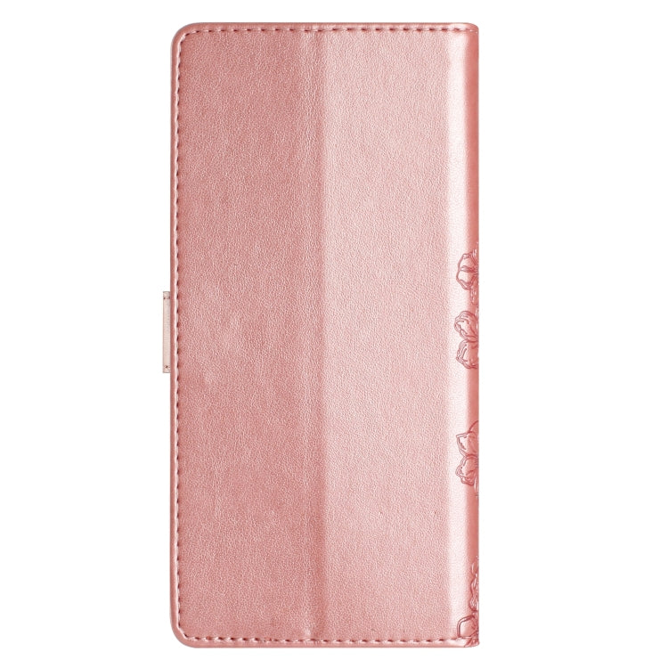 For Samsung Galaxy S20+ Cherry Blossom Butterfly Skin Feel Embossed PU Phone Case
