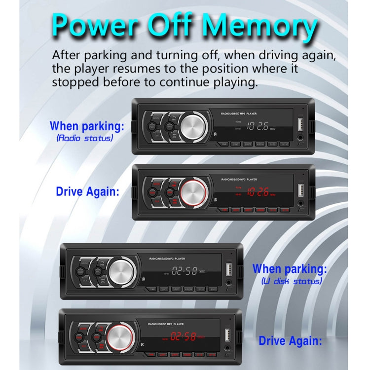 1781E Universal Car Radio Receiver MP3 Player, Support FM with Remote Control